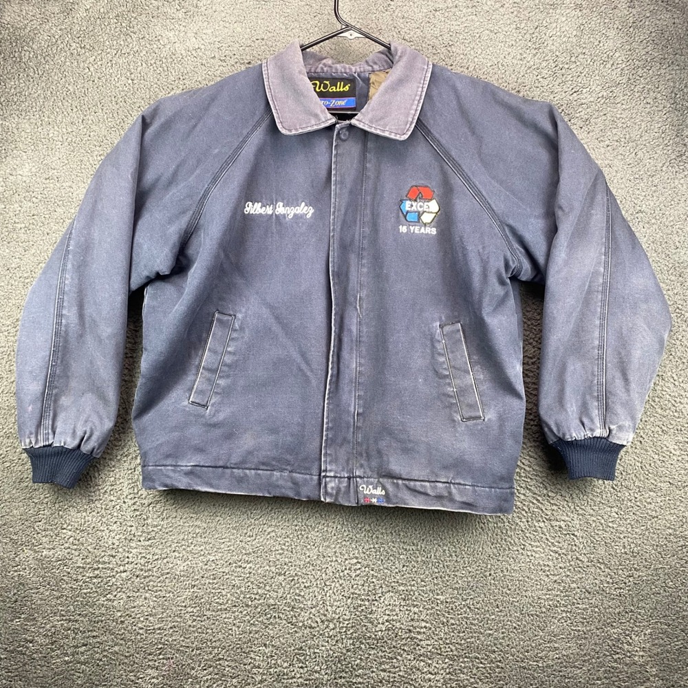 Walls Zero Zone Mens Large Excel 10 Years Embroidered Work‎ Jacket Coat